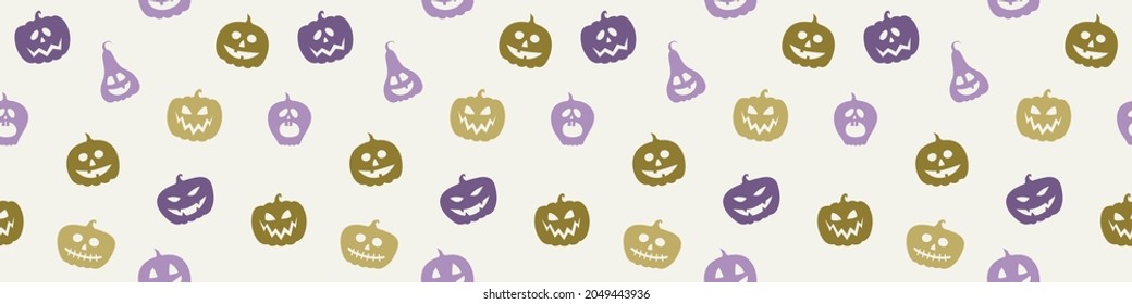 Halloween-Muster mit lustigen Kürbislanterns. Banner. Vektorgrafik