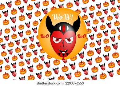 Halloween pattern Funny wallpaper for textile, Halloween party background with and horror design. Seamless pattern of Halloween with Cute Pumpkins and Spider Web-Halloween Vector Design.