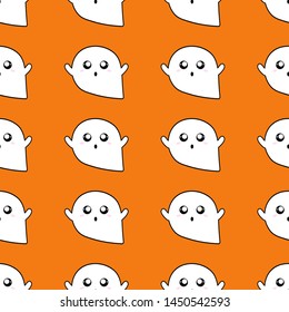 Halloween pattern. Ghost. Cartoon style. Vector illustration. Wrapping papper, print, cover
