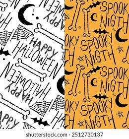 halloween pattern hand drawn design