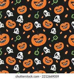 Halloween pattern. hand drawn illustration.