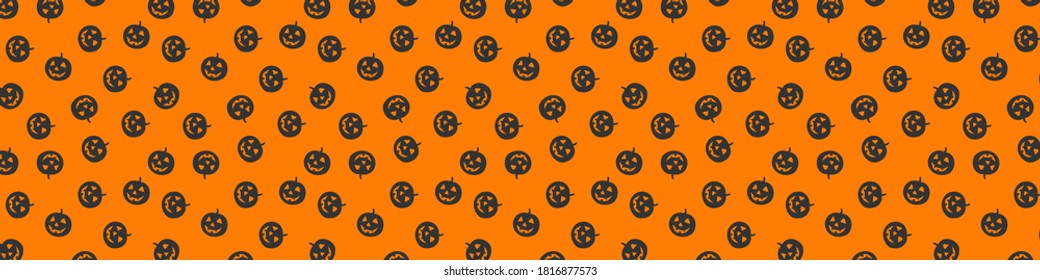 Halloween pattern . Happy Halloween Background. Concept of halloween pattern, pumpkins on orange background. Vector illustration