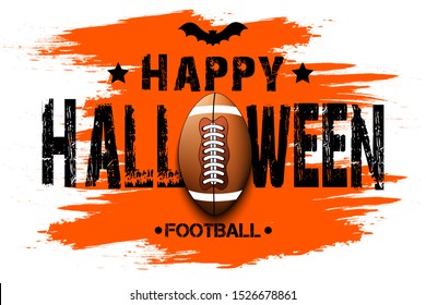 Halloween pattern. Happy halloween and football ball. Bowling logo template design. Design pattern for banner, poster, greeting card, flyer, party invitation. Vector illustration