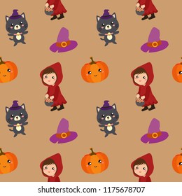 halloween pattern hood girl