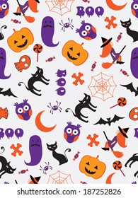 Halloween pattern made of Halloween related items