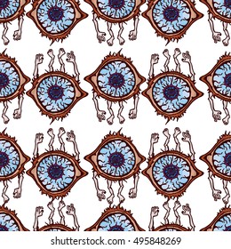 halloween pattern monster eyes