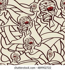 halloween pattern mummy zombie 