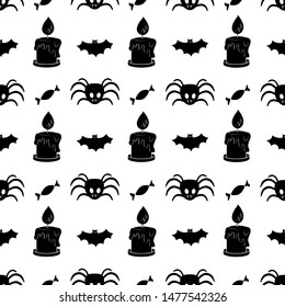 Halloween pattern. Objects on a white background.