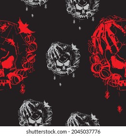 Halloween Pattern on black background