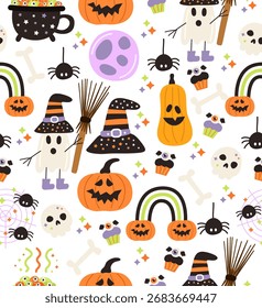 Padrão de Halloween em um fundo branco.