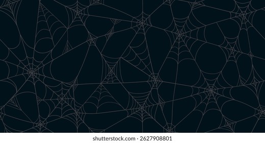 Padrão de Halloween com contorno moldura de aranha assustadora em estilo desenhado à mão. Doodle aracnídeo web perfeito para cartões, convites de festa, web