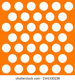 Halloween pattern polka dots. Template background in orange and white polka dots . Seamless fabric texture. Vector illustration