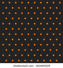 Puntos de polka de patrón de Halloween. Fondo de plantilla en puntos de polka negros y naranjas. Textura de tela sin fisuras. Ilustración del vector