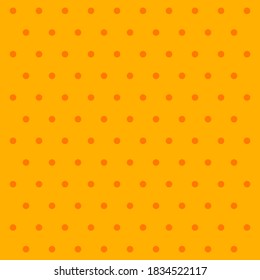 Puntos de polka de patrón de Halloween. Fondo de plantilla en puntos de polka amarillos y anaranjados . Textura de tela sin fisuras. Ilustración del vector
