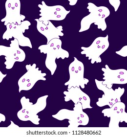 Halloween. Pattern with pretty good funny ghosts.