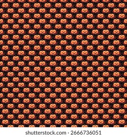 Halloween Pattern pumpkin with black background