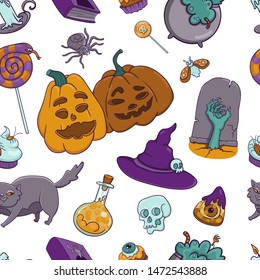 Halloween pattern pumpkin candy background