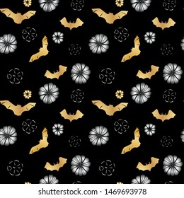 halloween pattern pumpkin dark bats