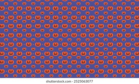 Halloween Pattern with Pumpkin Heads