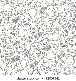 Halloween pattern with pumpkins