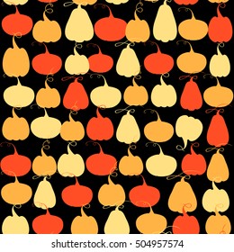 Halloween pattern with pumpkins.