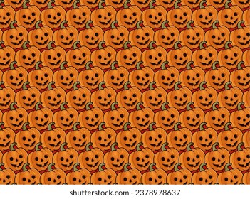 Halloween Pattern Pumpkins Cartoon vector