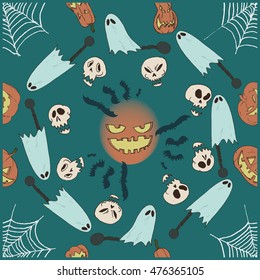 HALLOWEEN PATTERN
PUMPKINS, GHOSTS, SKULLS, BATS & COBWEBS. 