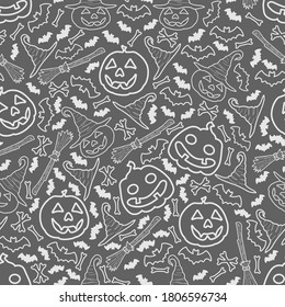 Halloween Muster mit Kürbis. Nahtloses Halloween-Muster. Halloween Feiertag nahtloser Muster-Hintergrund.