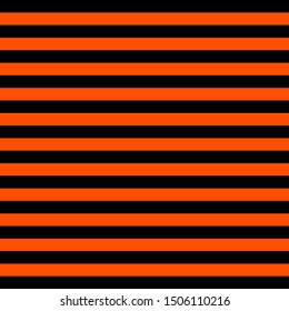 Halloween Pattern of repetitive horizontal strips of black and orange color. Black and orange horizontal stripes background. Seamless texture background. Vector illustration