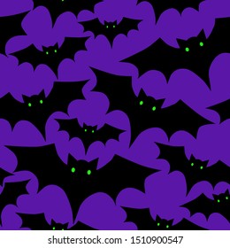 Halloween Pattern, Seamless Pattern with Bats on Dark Blue, Seamless Pattern Halloween, Halloween Background Repeat, Surface Pattern Halloween