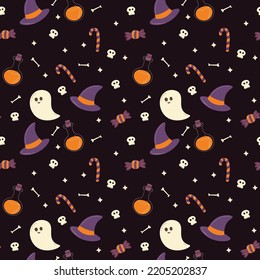 Halloween pattern in seamless style. Vector illustration.