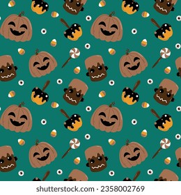 Halloween pattern in seamless style. Vector illustration.