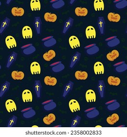 Halloween pattern in seamless style. Vector illustration.
