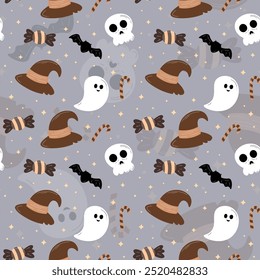 Halloween pattern in seamless style. Vector illustration.
