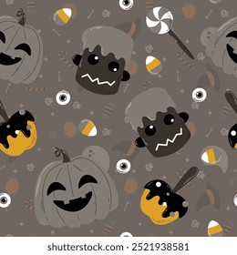 Halloween pattern in seamless style. Vector illustration.