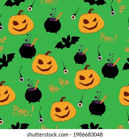 Halloween pattern, seamless vector background.