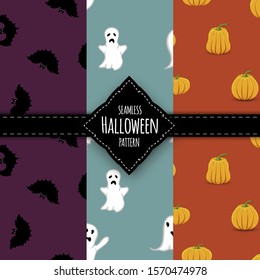 Halloween pattern set. Cartoon style. Vector illustration