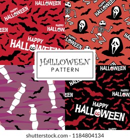 Halloween pattern set collections with spooky ghost