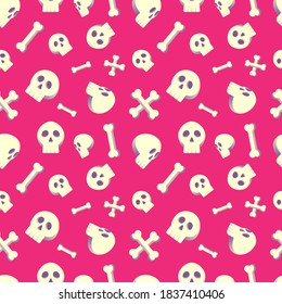 Halloween Pattern Skull and Bones Design Background Illustration