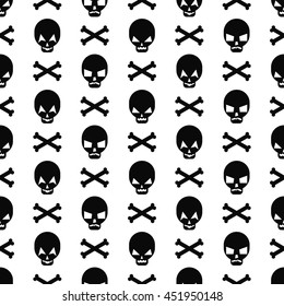 Halloween pattern with skulls. Seamless halloween background. Happy Halloween concept illustration. Design for textile, wallpaper, fabric, decor etc.