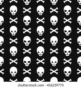 Halloween pattern with skulls. Seamless halloween background. Happy Halloween concept illustration. 