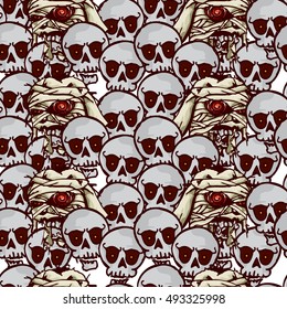 halloween pattern skulls zombies