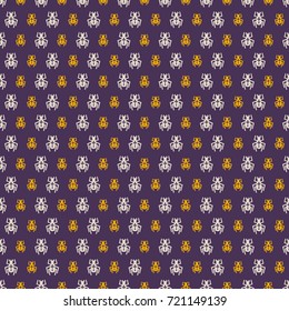 Halloween pattern spider color on background for decoration holiday party, poster, greeting card. Vector Illustration