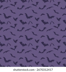 Halloween pattern. Spooky bats background. Holiday cartoon pattern. Vector illustration