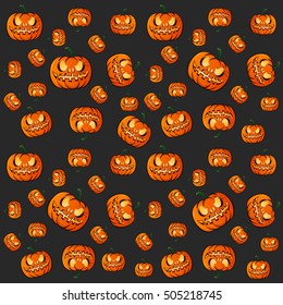  Halloween Pattern in the suitable for print, wallpaper, background or fabric design. Vector illustration.