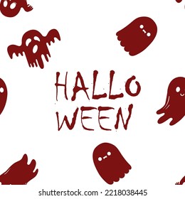 halloween pattern with text and ghosts