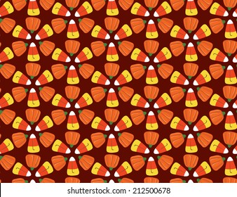 Halloween pattern of traditional sweets on black background