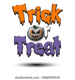 Halloween pattern. Trick or treat. Golf ball in the form of a pumpkin. Pattern for banner, poster, greeting card, invitation. Vector illustration on an isolated background