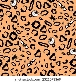 Halloween pattern Trick or treat and guising illustration. Pattern pumpkin for Halloween design. Vector illustration as a blank for a designer, logo, icon, textiles