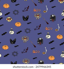 Halloween pattern Trick or treat and guising illustration. Pattern pumpkin for Halloween design. Vector illustration as a blank for a designer, logo, icon, textiles